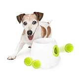 ALL FOR PAWS Automatischer Ballwerfer für Hunde, Hunde Ball Interaktive Ballwurfmaschine 3Pcs 2" Tennisbällen Inklusive, für Kleine und mittlere Hunde, Interaktives Hundespielzeug