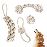 Hundespielzeug, 4 Stück Welpenspielzeug, Hundespielzeug Unzerstörbar, Hundespielzeug Kleine Hunde, Hundespielzeug Seil, Kauspielzeug Hund, Zerrspielzeug Hund, Dog Toys für Mittelgroße Kleine Hunde